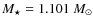 $M_\star=1.101~M_\odot$