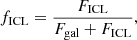 $$ \begin{aligned} f_{\rm ICL}=\frac{F_{\rm ICL}}{F_{\rm gal}+F_{\rm ICL}}, \end{aligned} $$